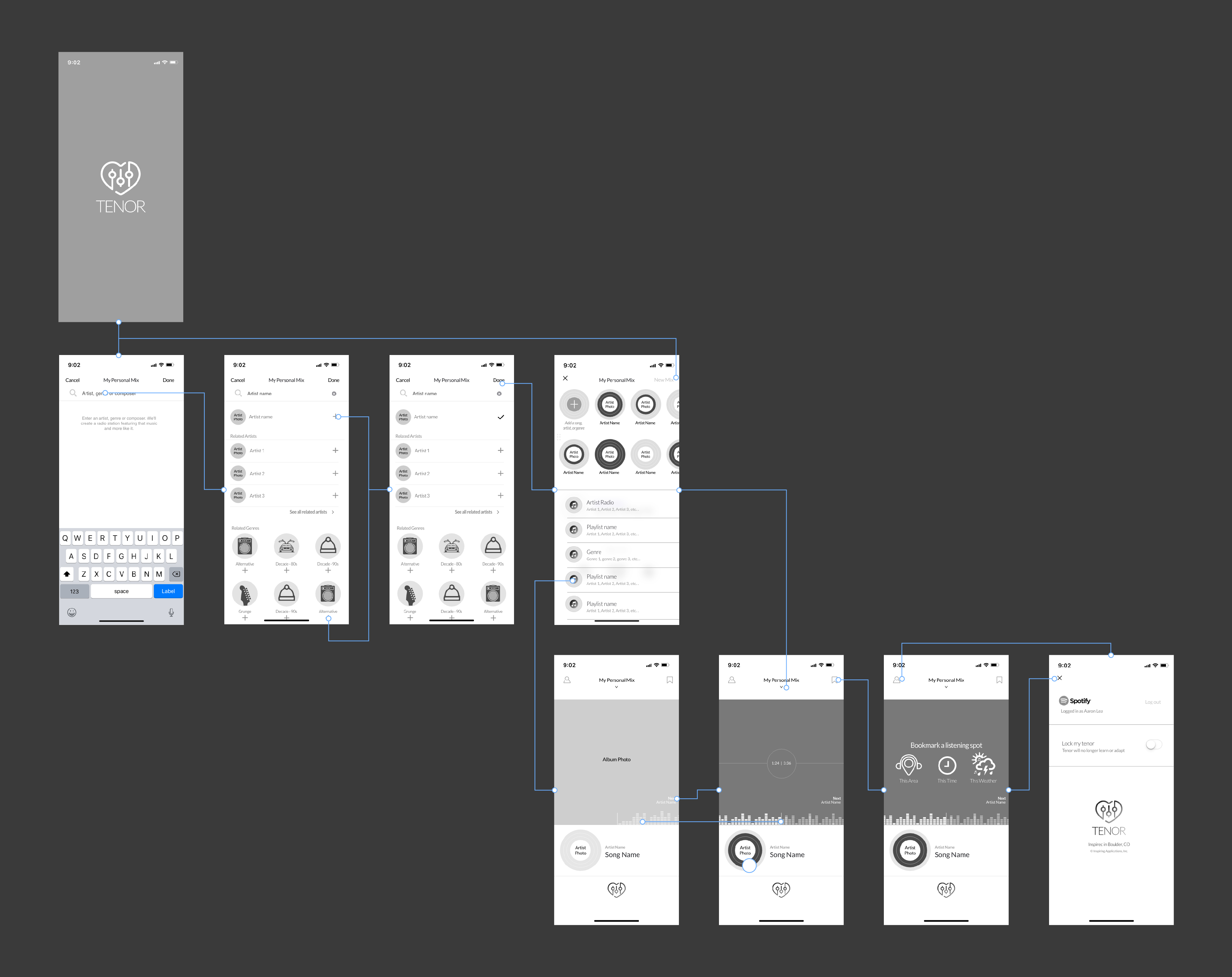 App Design Low Fidelity Wireframes