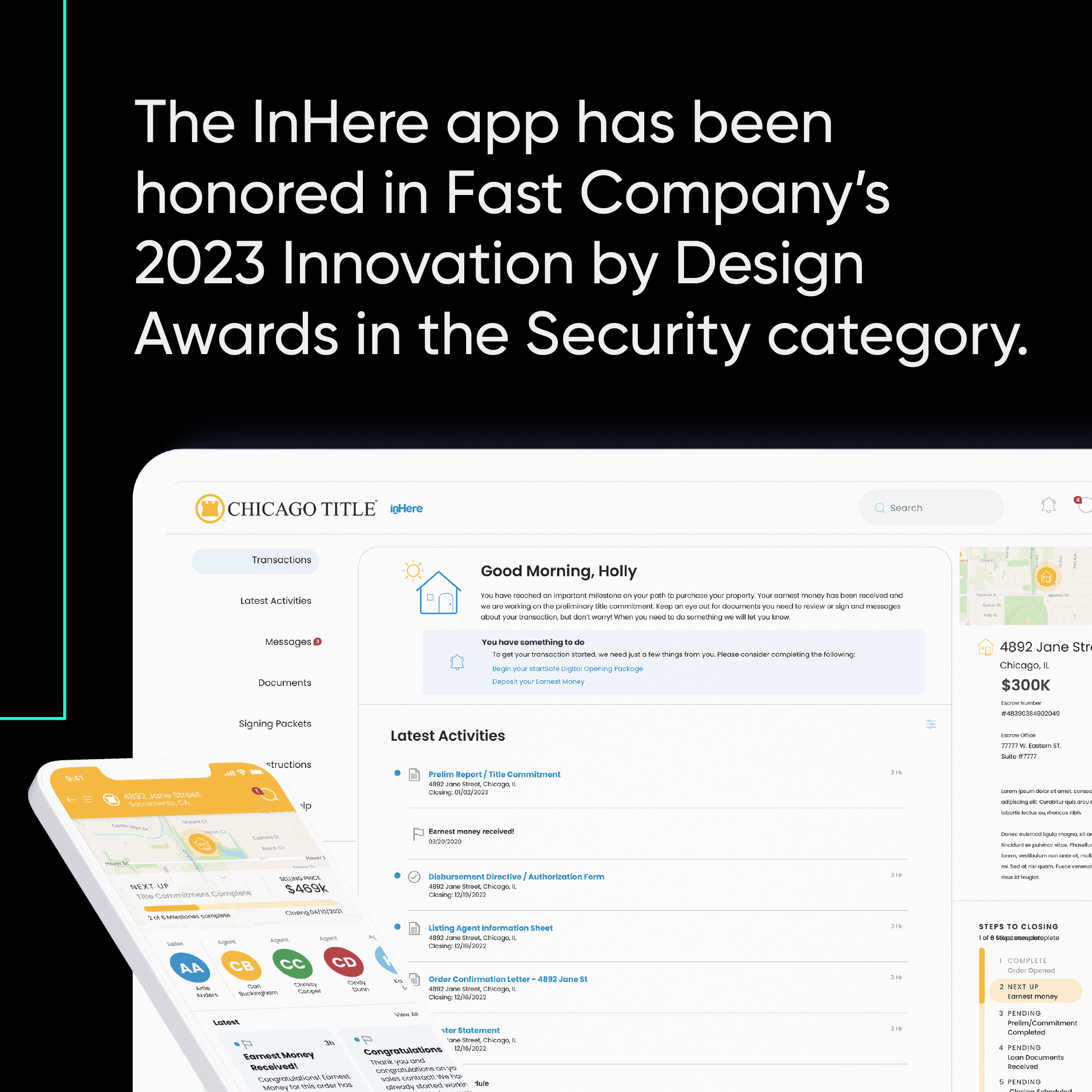 Fast Company's 2023 Innovation by Design awards honor the inHere app for its outstanding design.