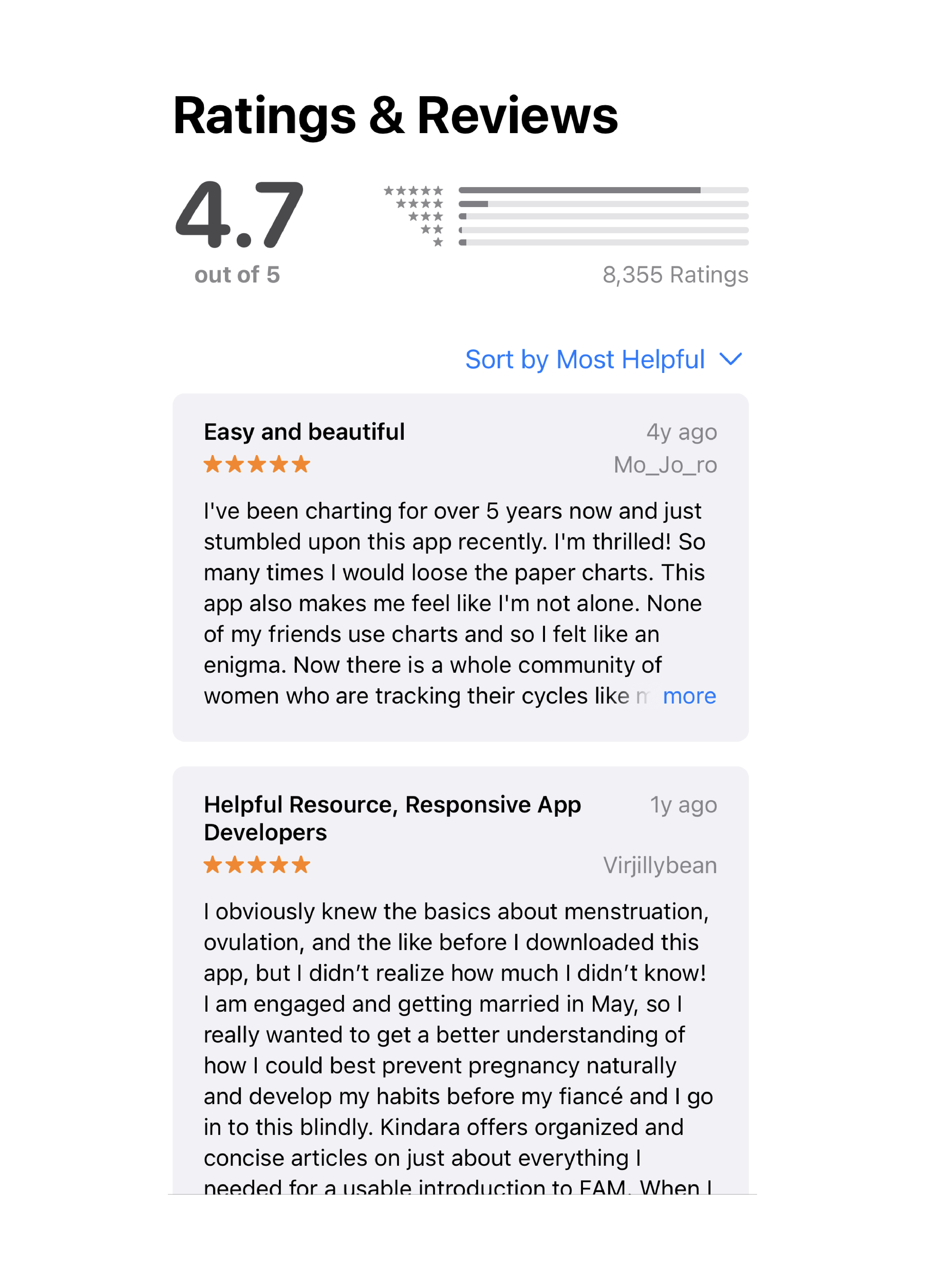 App Store Landing Page Reviews Screenshot